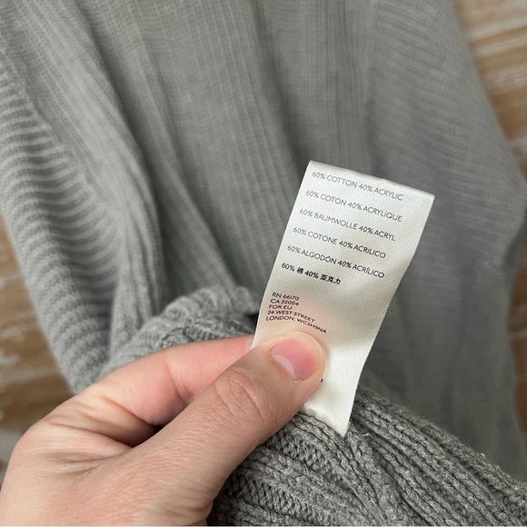 Free People Leo Oversized Tunic Sweater Gray Western Boho Minimalist Womens L - Picture 6 of 7